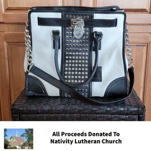 Michael Kors Purse (Black with Sliver Hardware)